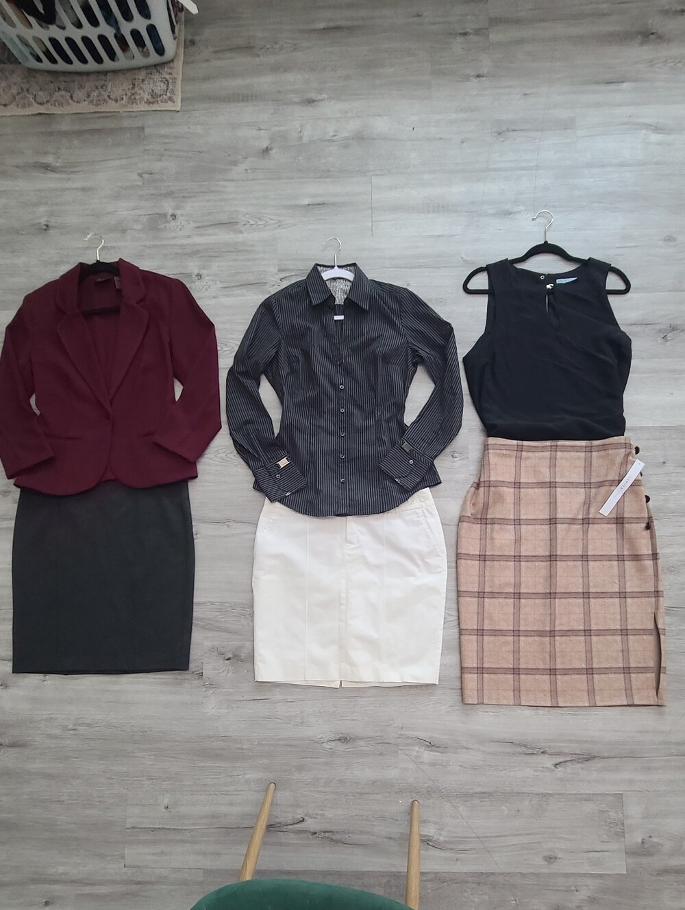 Bundle Lot 6 Office Work Bundle Button-Down Shirt Pencil Skirts Blazer Blouse